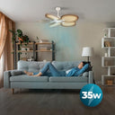 Cecotec - EnergySilence Aero 5200 Ceiling Fan with Remote Control, 6 Speeds, 8-Hour Timer