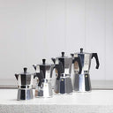 Cecotec - Shiny Aluminium Italian Coffee Maker for 9 Cups, Ergonomic Handle, Silicone Gasket