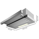 Cecotec - Telescopic Cooker Hood 60 cm, 165 W Motor, 650 m³/h Suction, Stainless Steel Finish