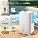 Ceefelian - Portable Home Dehumidifier for Basements, 91 OZ Tank, 900 sq.ft Coverage, Quiet Auto Shut-Off