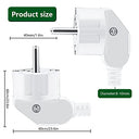 Chevvy - 16A Angled Schuko Plug, Pack of 3, IP20 Splash-Proof, Durable