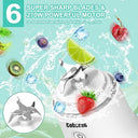 Cobocen - Portable Mini Blender, 270W Waterproof, 6 Blades, USB Rechargeable