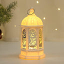 Illuminate your Ramadan with Coomir's battery-powered white lantern featuring a beautiful moon star design. Perfect for festive decor and celebrations. Keywords: Ramadan lantern, battery-powered, moon star design