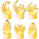Cuweipeng 6Pcs Mini Lantern Lights - Eid Mubarak LED Decor