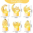 Cuweipeng - 6Pcs Mini Lantern Lights for Ramadan, Battery-Operated LED Decor