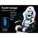 Alfordson Massage Gaming Chair with RGB LED and Adjustable Armrests