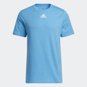 Men's adidas AMPLIFIER T-Shirt in light blue with adidas Badge of Sport logo