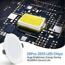 Eande - 10 LED Recessed Spotlights, Dimmable, IP44, 4000K Neutral White