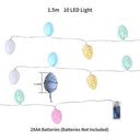 Easter Eggs - Battery Operated Fairy Lights, 10 Warm White Egg Lights, Indoor/Outdoor Decor