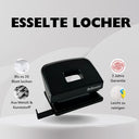 Esselte - Heavy Duty Metal Hole Punch for A4/A5/A6, Punches 20 Sheets, Black