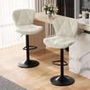 Furnifort Modern Adjustable Faux Leather Bar Chair with Backrest
