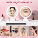 Facegra - Foldable Travel Makeup Mirror with 10X Magnification & Reinforcement