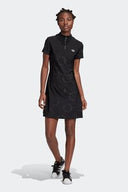 Adidas Originals Women's Polo Collar Printed Knee-Length Dress