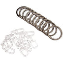 Gardinia Metal Curtain Rings Ø 20 mm with Gliding Inlay and Hooks