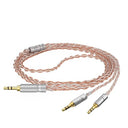 Geekria - Apollo Copper Silver Braid Upgrade Audio Cable for HIFIMAN Headphones, 4.9ft Length, 3.5mm Male Connector, Enhanced Sound Quality