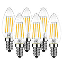 Generic 4W E14 LED Filament Candle Bulb - 6 Pack, Warm White, Energy-Efficient