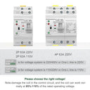 Geya - Mini ATS Dual Power Switch, 4-Pole, 63A, AC220V, Uninterrupted Power