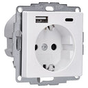 Gira - USB Set E2 Pure White Matte with 2x USB Sockets & Double Frame