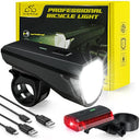 Gisaae - USB Rechargeable Bicycle Light Set With Long Battery Life & IPX4 Waterproof