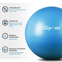 Glymnis - Anti-Burst Fitness Ball 55cm/65cm/75cm, Max Load 300kg, Quick Pump