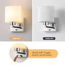Harper Living - Modern Wall Sconce with Toggle Switch, Polished Chrome Finish