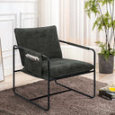 Hawsaiy Dark Gray Upholstered Accent Chair with Metal Frame and Armrests