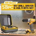 Hi-Spec - 18V Cordless Drill Driver with 1000mAh Battery, 17 Position Clutch & 30-Piece Bit Set