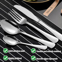 HoaaiGo - 24-Piece Golden Stainless Steel Cutlery Set, Service for 6 with Gift Box