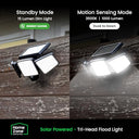 Home Zone - Solar Flood Lights 120° Motion Sensor, Waterproof, 1000 Lumens