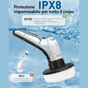 Homtronics - IPX8 Waterproof Rotating Cleaning Brush with 9 Brush Heads