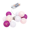 Battery Operated Fairy Lights with 10 Colorful Cotton Balls
