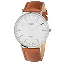 Infantry Minimalist Ultra Thin Quartz Watch with Leather Strap