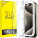 Protect your iPhone 15 Pro Max with JETech's HD Clear Tempered Glass Screen Protector. Easy installation, case-friendly design, and bubble-free guarantee. Keywords: iPhone 15 Pro Max, screen protector, tempered glass, easy installation