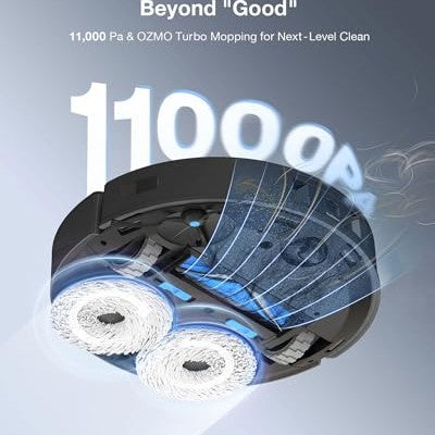ECOVACS Deebot T30 Omni Robot Vacuum Cleaner with Wiping Function, Mini Station Vacuum Cleaner Robot, 11,000 PA Suction Power, Adaptive Edge Cleaning