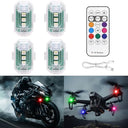 4PCS Wireless LED Strobe Lights - Remote Control, Waterproof, 8 Colors