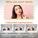 JizzU - Rechargeable Car Sun Visor Mirror with 3 Lighting Modes, HD Makeup Reflection