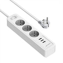 Jsver USB Surge Socket with 3 Outlets and 3 USB Ports