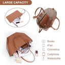 Juoxeepy - Stylish PU Leather Work Handbag with Magnetic Closure & Shoulder Strap