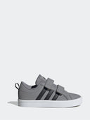 adidas Grey/Black Hook and Loop VS Pace 2.0 Kids Trainers with adjustable straps
