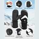KEMIMOTO - Heated Gloves with 2500mAh Battery, 3 Heating Levels for Skiing & Fishing