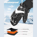 KEMIMOTO - Heated Gloves with 2500mAh Battery, 3 Heating Levels for Skiing & Fishing
