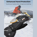 Kemimoto - Waterproof Heated Gloves for Women, Touchscreen, Battery Included, PU Leather