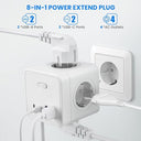Kinglink - 8 in 1 Wall Cube with 4 AC Outlets, 2 USB, Surge Protection