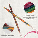 KnitPro - Symfonie Fixed Circular Needles 32" 80cm | 5.50mm, Premium Birch Wood, Smooth Knitting Experience