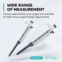 Lab Fish - Adjustable Single Channel Micropipette, Durable, Chemically Resistant, Variable Volume