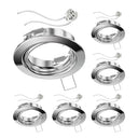 Ledscom.de - 6 Pieces Chrome Swiveling Recessed Ceiling Frame with GU5.3 Socket