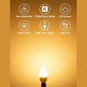 Lepro - E14 LED Candle Bulbs, 4.9W 470lm, Warm White 2700K, Pack of 6