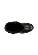 Low Heel Ankle Boots Heel 1 Cm Black Leather Eu 40