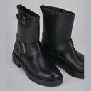 Low Heel Ankle Boots Heel 1 Cm Black Leather Eu 45