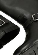 Low Heel Ankle Boots Heel 1 Cm Black Leather Eu 40